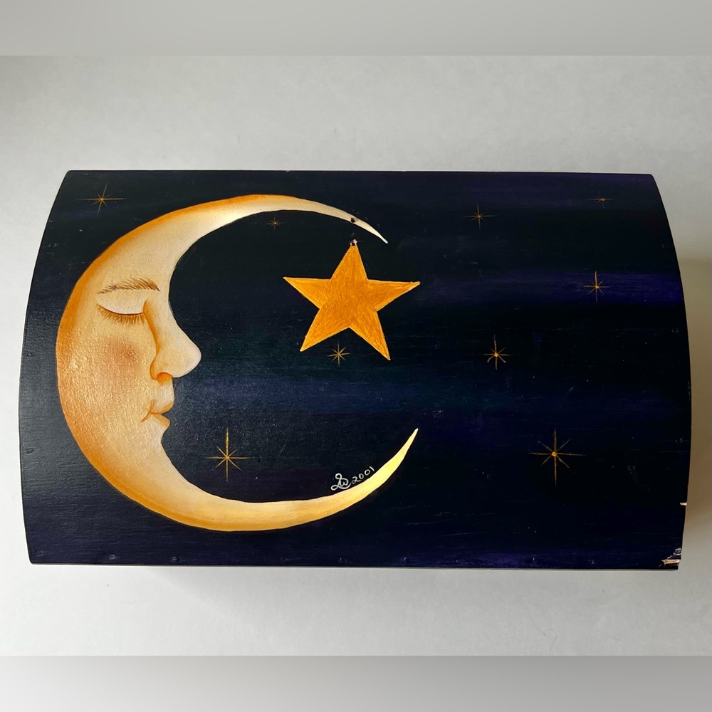 Large Vintage Handcrafted Wood Box
